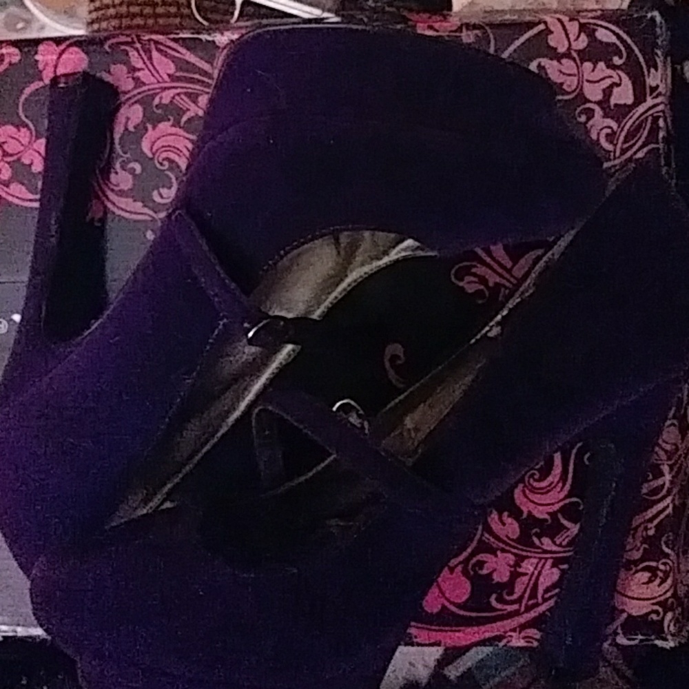 COPY - Mary Jane velvet purple platforms